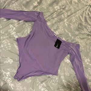 Fashion Nova Lavender Off-Shoulder Bodysuit